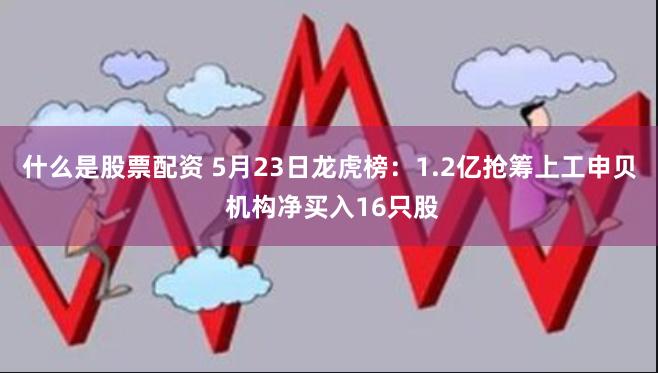 什么是股票配资 5月23日龙虎榜：1.2亿抢筹上工申贝 机构净买入16只股